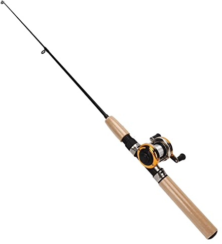 ZDETGU Set Canna da Pesca Sul Ghiaccio e Mulinello – Combo Portatile Ultraleggero da 27,6 Pollici con Mulinello in Metallo, Maschere, Piombi e Alta visibilità per la Pesca Invernale – Kit Completo di