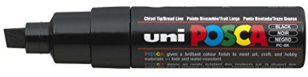 Uni Posca PC8K Filzstift breite Spitze 8 mm Strichbreite 6 Stück schwarz