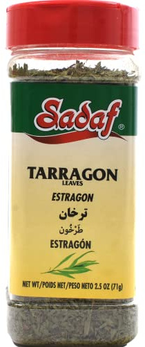 Sadaf Tarragon 2.5 oz. - Dried Tarragon Leaves - Tarragon for salad dressings - Dry Tarragon Herb in a PET Bottle with Shaker Top - Natural, Vegan, Kosher, Halal