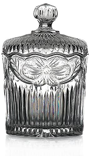 CRISTALICA Glasdose Bonboniere 20 cm, transparent, aus Bleikristall