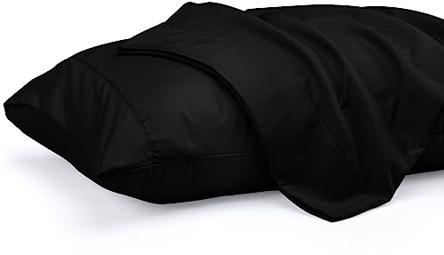 Utopia Bedding 2 Fundas de Almohada de Microfibra King (Negro)