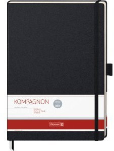 Brunnen 3 x Notizbuch Kompagnon A4 blanko schwarz