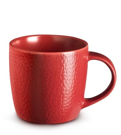 Médard de Noblat - Tasse café & thé - D8.8 cm et 28 cl - Stone - Grès - Lot de 6 - Rouge