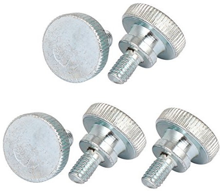 sourcing map 5Stück M6x10mm Kohlenstoff Stahl metrische gerändelte Flachkopf Rändelschrauben DE de