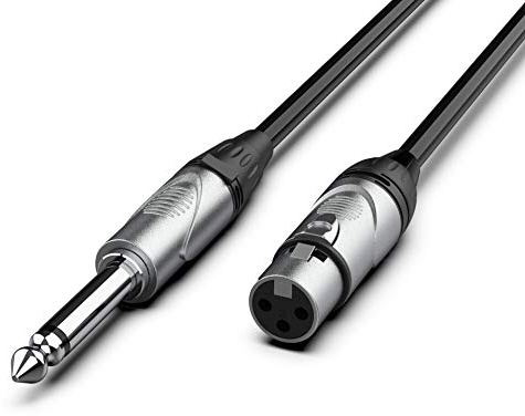 Audibax Silver Cable XLR Hembra a Jack Mono 10 Metros Negro