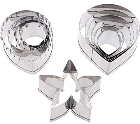 Ocobudbxw 11 Piezas de Pasta de Goma Molde de Flores Austin pétalo de Rosa cáliz Cortador de Hojas Set Sugar Craft