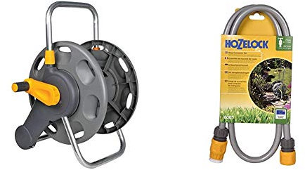 Hozelock 60m 2 in 1 Empty Hose Reel & Hose Connection Set