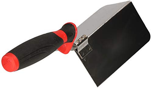 KOTARBAU® Paleta de albañilería 120x60 mm, Para esquinas exteriores y rincones, Acero inoxidable, Mango ergonómico de goma, Espátula de yeso para trabajos de albañilería y alicatado, Paleta de albañil