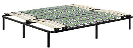 i-flair Metallbett Tellerlattenrost 200x200 cm Gästebett Ergo IF56 | auf Füßen, mit Tellerfedern, mit Stauraum, für alle Matratzen geeignet, für alle Betten geeignet