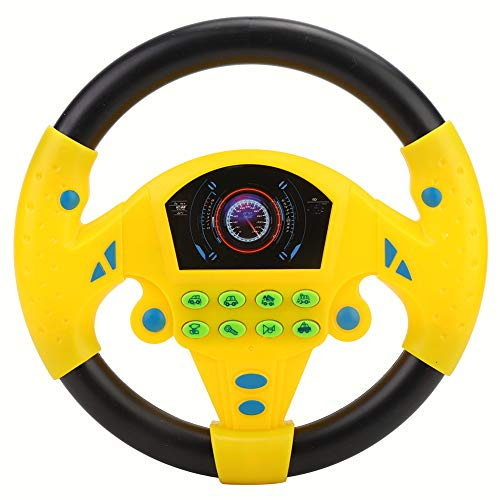 Yosoo Health Gear Lenkradwerkzeug, Rational Design Kinderlenkrad, Lenkradwerkzeug Copilot Musik Lenkrad Musiklenkrad Aus Kunststoff Ungiftiges Auto Someth für Zuhause (Yellow)