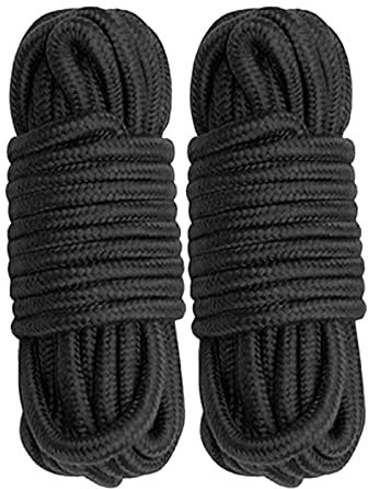 Cosymate Lot de 2 cordes de reliure en coton doux - Pour tous usages - 8 mm de diamètre - 5 m de long - Noir