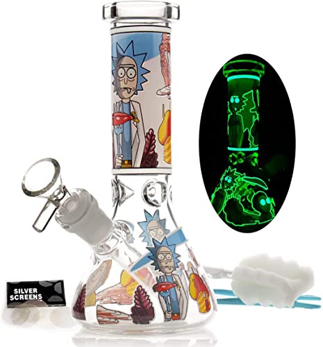 Mimi Bong Glasbong Pfeife Wasserbongs f¨¹r Rauchen Bong Bowl 14,5 mm Hoch 16,5 cm 250 g Recycling Tornado Filter Glas Wasserbong Wasserbong Hookah Rot Bongs (Mini Glasbong)