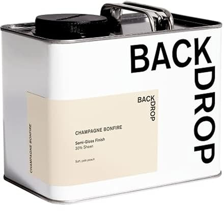BACKDROP | Premium Interior Paint | Semi-Gloss Finish for Trim & Doors | Self-Priming, Low VOC, Green Wise Certified | CHAMPAGNE BONFIRE - Soft, pale peach | 0.5 Gallon