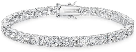 Michooyel Tennisarmband Silber und Gold für Damen Herren Armband Zirkonia Armband (18/20/23cm, 3/4/5/6mm) Iced Out Tennis Bracelet für Frauen Mädchen Mama