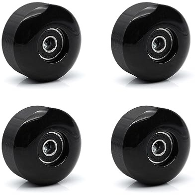 IBOWZ Inline-Skate-Räder mit 4 Packungen 58 x 32 mm 95A Skateboard-Räder und Lager, Quad-Skate-Räder, installierte 95A Street Wheels Skateboards Tricks, Schwarz