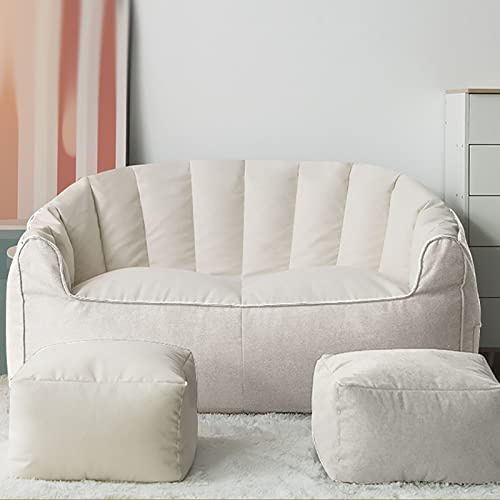 BOGDTF Nuovo Divano Pigro Doppio Pouf Pigro, Adatto per Giardino, Soggiorno, Camera da Letto, Beige