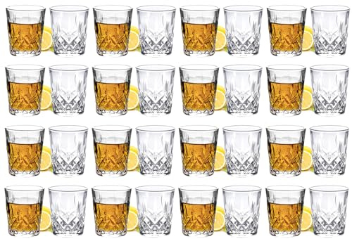 JAIEF 60 ml Schnapsgläser, bleifreies Glas, klares Schnapsglas mit schwerem Boden (32 Stück)