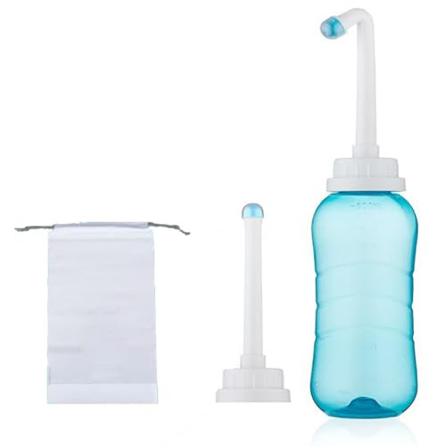 Brigtviee Bidet Portatile - Bottiglia Perianale da 500 ml - Bidet Portatile per WC - Bidet Portatile da Viaggio - Peri Bottle per Assistenza Post Parto e Pulizia Mestruale, Docce Intime, 500ml,Blu