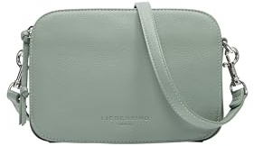 LIEBESKIND Berlin Umhängetasche Luka – Cross-Body Bag aus Leder mit verstellbaren Schulterriemen – kleine Schultertasche, Fächer mit Reißverschluss – Shoulder Bag, 14.5 x 20.5 x 7 cm,Forest Green
