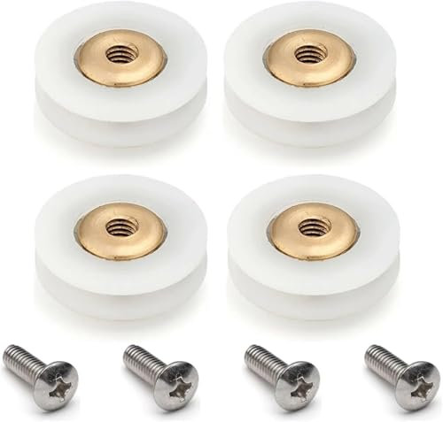 Shower Door Rollers,Shower Door Wheels,4 pcs Replacement Shower Door Rollers/Runners/Wheels V Grooved 19mm Diameter(V Grooved 19mm 4pcs)