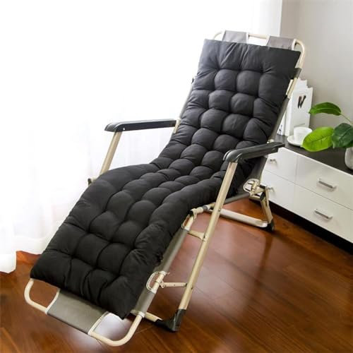Eleganter Stil, Sonnenliegen-Kissen für Terrasse, Garten, verdickte Stuhlauflagen in klassischer schwarzer Farbe, ideal für Chaiselie-Schaukelstuhl, Sofa, Wohnmöbel-Zubehör (ohne Stühle)