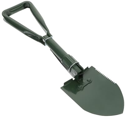 NULYLU Outdoor Faltbare Edelstahl Gartenschaufel Klappbar Ergonomisch Großer Kopf Stabiler Winter Schnee Räumwerkzeug Camping Garten