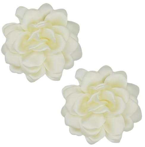 XFSRG Lot de 2 Broches Fleur Dahlia Accessoires Élégants Femmes,Idéal pour Manteaux, Écharpes, Robes, Soirée ou Look Créatif et Féminin (Blanc crème)
