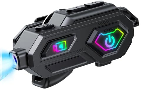 Comunicador Casco Moto Bluetooth 5.3, Intercomunicador Casco Moto con Camara Intercomunicador Motos Doble Cancelación de Ruido DSP CVC, IPX5 Impermeable Individual (Con Sistema de Intercomunicación B)