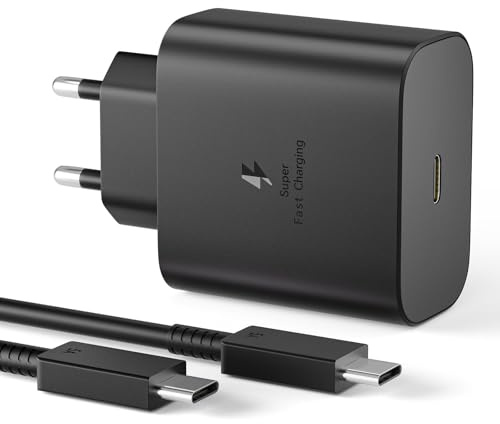 USB C Ladegerät 45W Schnellladegerät für Samsung Galaxy S25 S24 S23 S22 S21 Ultra, Typ C Schnellladegerät mit Schnellladekabel 1.5M, Netzteil Ladegerät Adapter Fast Charger für S10 S9 S8 A55 Note 20