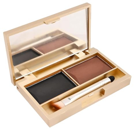 LAKPYN Eyebrow Powder Kit,2-Farbige Wasserfeste Augenbrauenpalette Makeup Füllen Von Augenbrauen,Augenbrauenfarbe Puderform Natürlich Aussehende Braue-Mit Spiegelpinsel