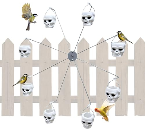 Dispensador Semillas Noria - Estación Alimento Aves, Ornamento Cubo Giratorio | Decoración Patio Terraza Balcón Césped Jardín para Gorriones Jilgueros Golondrinas Carboneros Loros Palomas Can