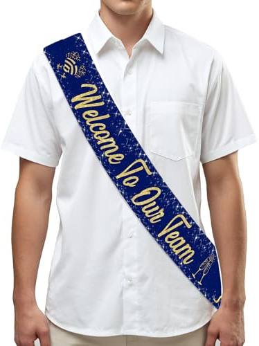 Diartpaint Benvenuti nella nostra squadra fascia blu Benvenuti nel nostro team Party Favor A New Job Gifts Satin Sash per nuovi dipendenti, insegnanti, colleghi, membri del team, ufficio, feste