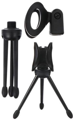DECORNIJIA 2 Stück-pack Mikrofonhalterung aus Stabilem Kunststoff mit Faltbarem Dreibein Stativ Schwarz für Zuhause und Podcasts Universeller Mikrofonständer