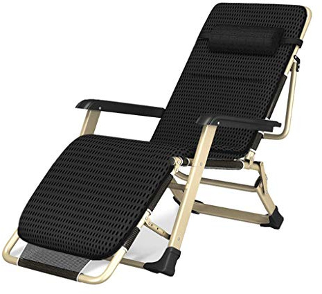Chaise longue inclinable et pliable réglable pour balcon et jardin – Chaise longue relaxante d'extérieur Max 260 kg Design élégant Noir Parfait pour le confort et les loisirs