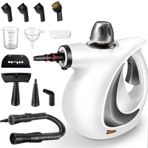 Nettoyeur Vapeur Steameo Avec Verrouillage De Sécurité, 12 Accessoires & Réservoir 350 Ml, Nettoyeur Vapeur Portable Polyvalent Adapté Aux Voitures, Meubles, Sols, Cuisines, Bain(12 accessories)