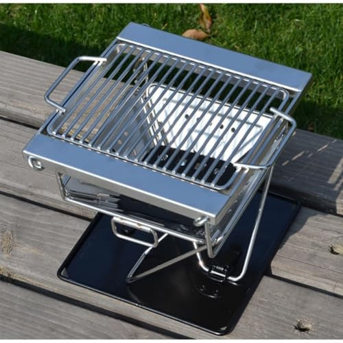 Per mini barbecue a carbone, portatile, pieghevole, da campeggio, barbecue con altezza regolabile, borsa per il trasporto compatibile per 1-2 persone