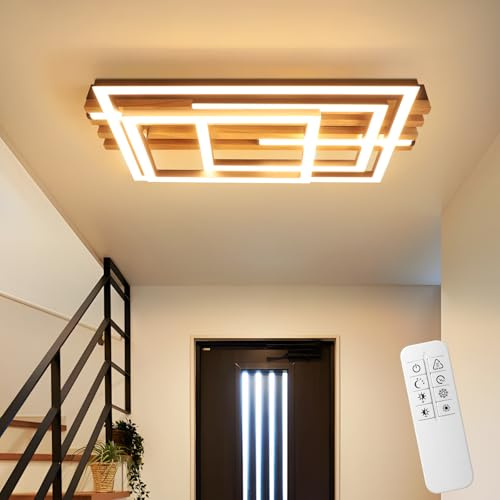 GBLY Deckenlampe LED Deckenleuchte Küche 41W Küchenlampe Schwarz Wohnzimmer | Modern Design Schlafzimmerlampe Eckig Deckenbeleuchtung für Wohnzimmer Schlafzimmer Flur Lampe Memory-Funktion fernbedienung
