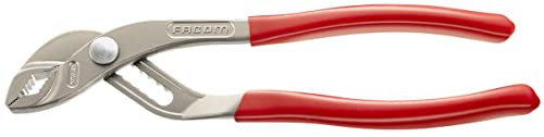 FACOM Tenaza Ajustable, 8 Posiciones de Ajuste, Muelas Auto-Serrantes, Mango Ergonómico de PVC, Durabilidad y Precisión, Rivetado Potente, 170APB