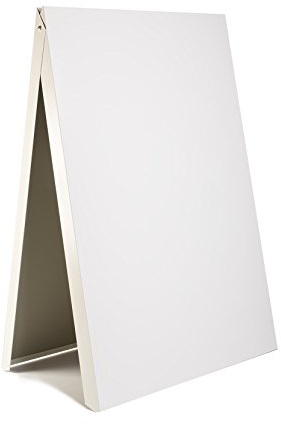 Homcom Tableau, panneau Trottoir, planche STOP CHEVALET, affichage, Support, métal WHITE