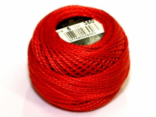 DMC Baumwoll-Perlgarn, Größe 5, Farbe 350, 10-g-Knäuel