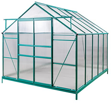 Alu Gewächshaus Frühbeet Gartenhaus Treibhaus Den Haag 7 m² mit 4 Dachfenster