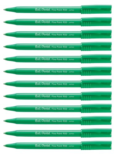 Pentel Tintenroller R50-D Ball 0,4mm, 12 Stück, gün