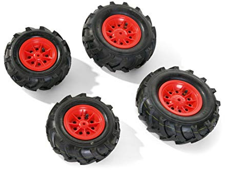 Rolly 40 985 3 Toys rollyTrac Air Tyres Luftbereifung (für RollyToys Fahrzeuge, Felge rot, Größen: 2x 260x95 / 2x 325x110) 409853