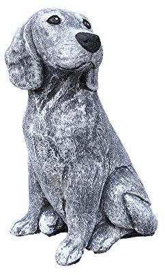 Steinfigur Hund Beagle, Frost- und wetterfest, massiver Steinguss