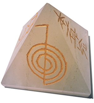 Cristal de Roca Pyramide PatchouliWorld con Reiki símbolos 35 – 50 mm
