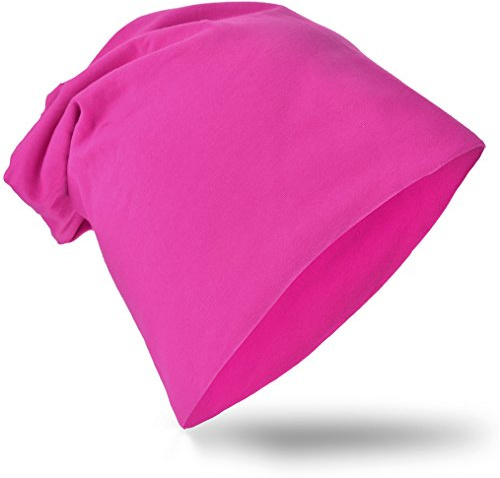 Miobo Slouch mössa för barn, bomull, enfärgad magenta-L