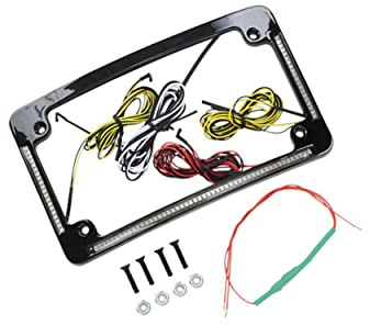 Custom Dynamics TF05-B License Plate Frame (Black Quad Radius All-In-One with Integrated Plate Light, Turn-Signals, and Brake Light)