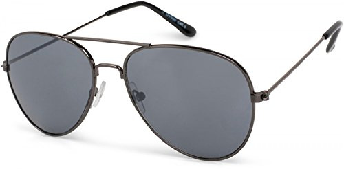 styleBREAKER Occhiali da sole da aviatore per bambini con montatura in acciaio inox, a specchio o colorati, Occhiali da sole 09020059, colore: Montatura Antracite/Vetro Grigio colorato