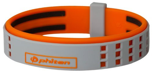 Phiten Armband Duo Titanium Armband, RT0042D, grau/orange, 20 cm