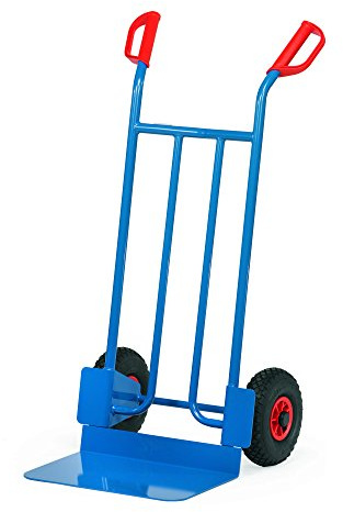Fetra Stahlrohrkarre, Traglast 250 kg, Schaufel, Luftbereifung, 1 Stück, 1150 x 620 mm, blau, B1116L